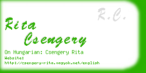 rita csengery business card